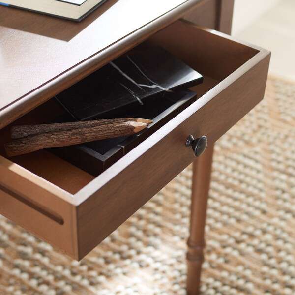 Safavieh Arina 1 Drawer Desk - Brown - Image 3