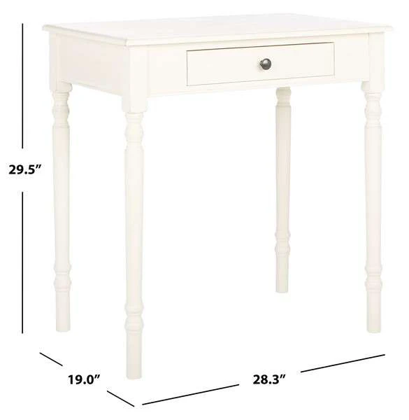 Safavieh Arina 1 Drawer Desk - Distressed White - Image 4