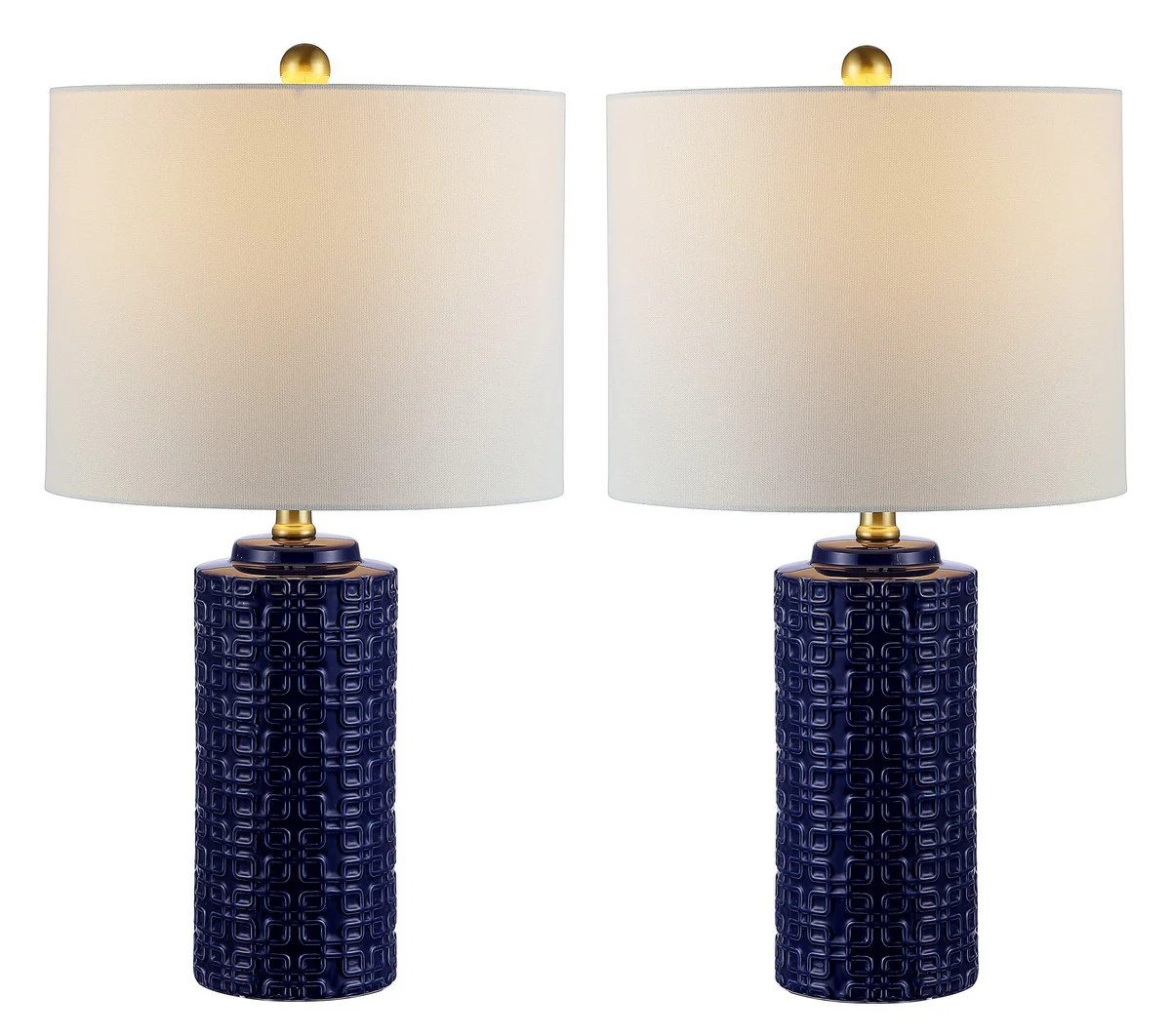 Safavieh Artef Ceramic Table Lamp Set Of 2 - Navy Blue - Image 3
