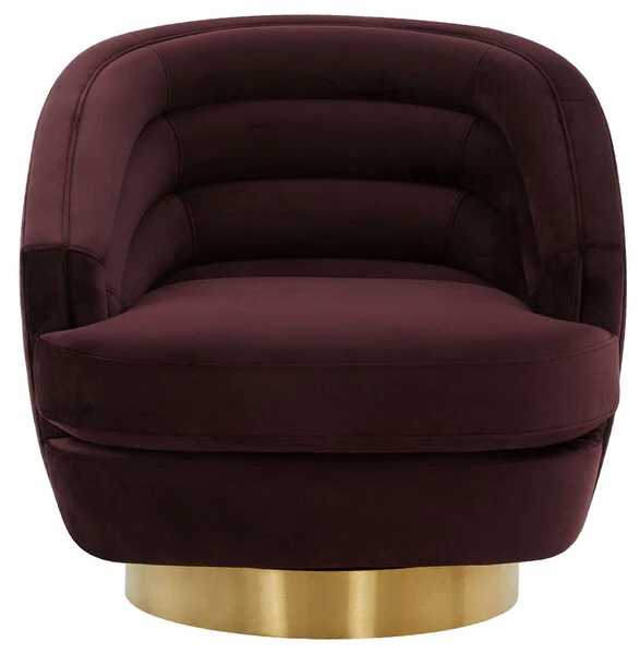 Safavieh Arvilla Swivel Club Chair - Cabernet - Image 2