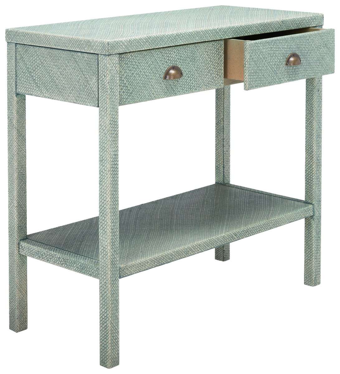 Safavieh Asa 2 Drawer 1 Shelf Console Table - Turquoise - Image 2