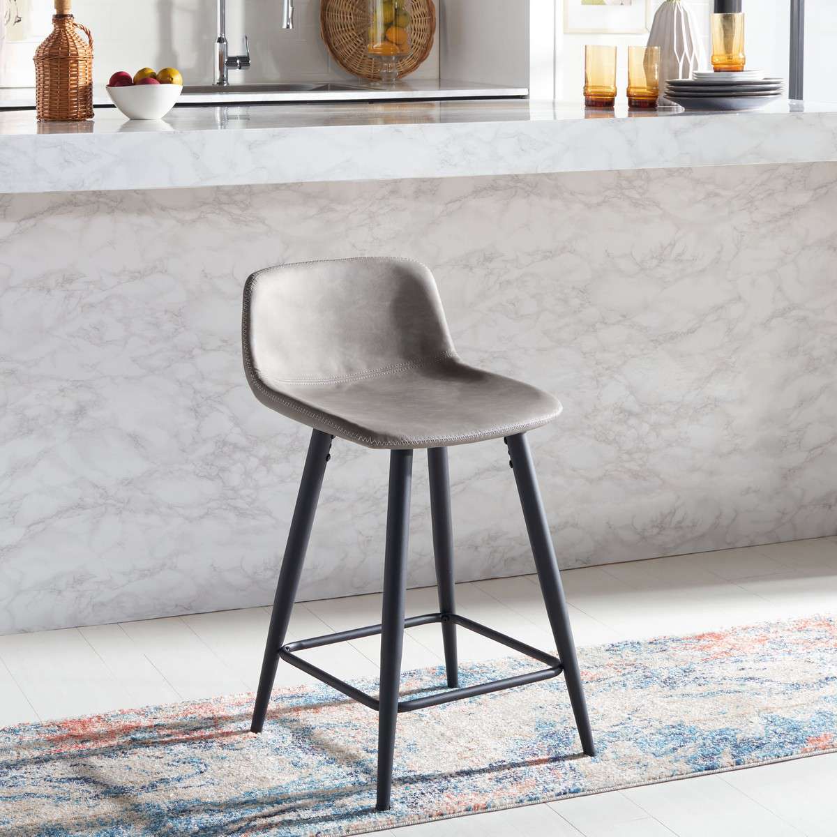 Safavieh Asena Counter Stool - Gray - Image 4