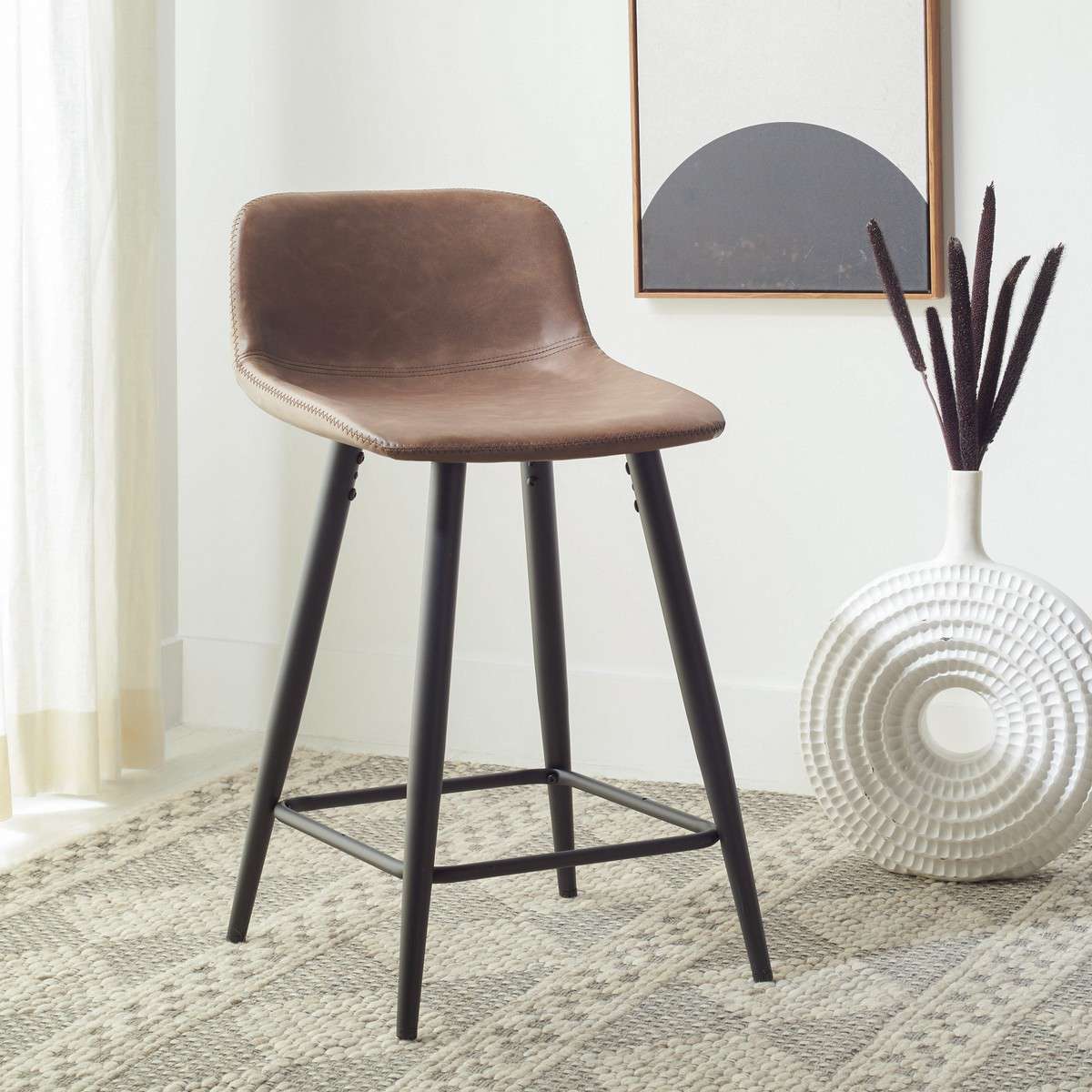 Safavieh Asena Counter Stool - Saddle - Image 4