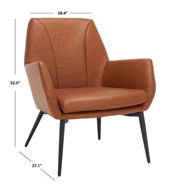 Safavieh Auggie Arm Chair - Cognac - Image 4