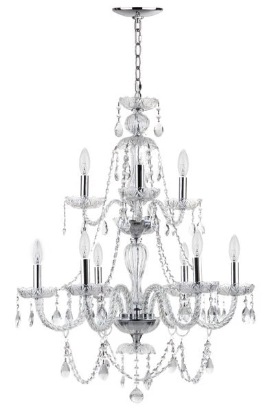Safavieh Aura 9 Light 26-Inchdia Adjustable Beaded Chandelier - Chrome - Image 2