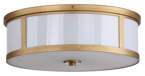 Safavieh Avery 2 Light Antique Gold 17-Inch Dia Drum Flush Mount - Antique Gold - Image 3