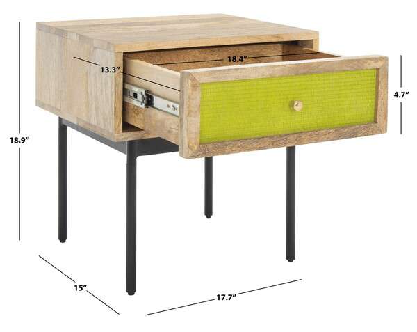 Safavieh Bahiti 1 Drawer Nighstand - Natural - Image 3