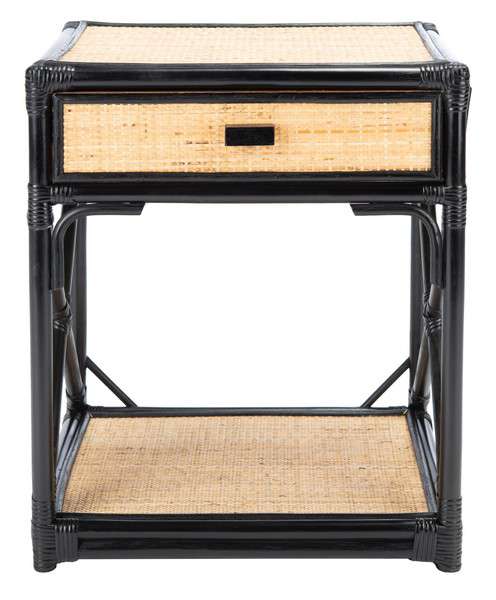 Safavieh Bali 1 Drawer 1 Shelf Nightstand - Black - Image 2