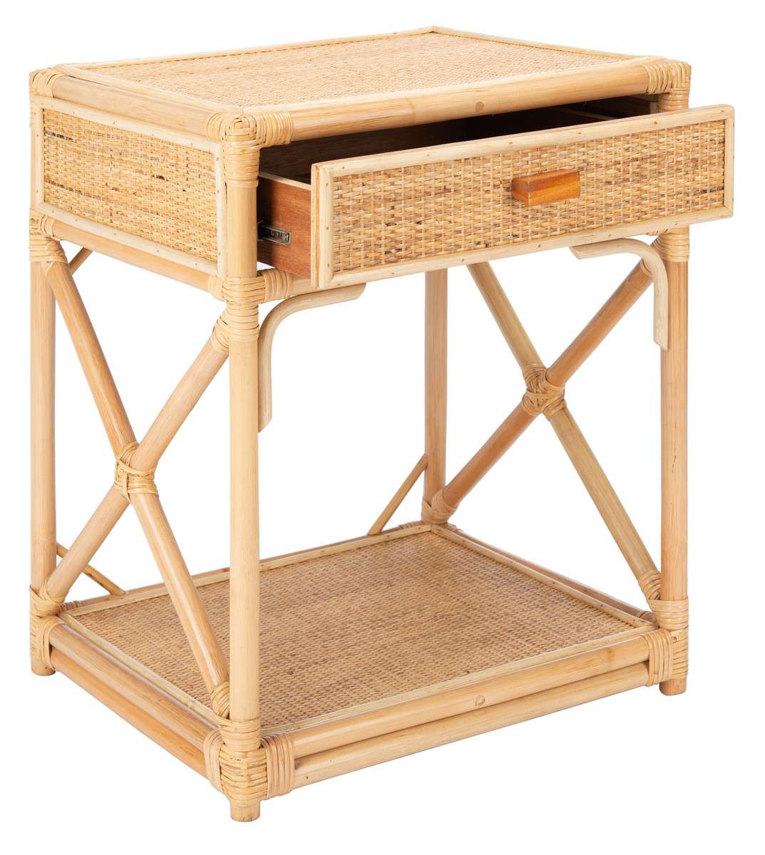 Safavieh Bali 1 Drawer 1 Shelf Nightstand - Natural - Image 3