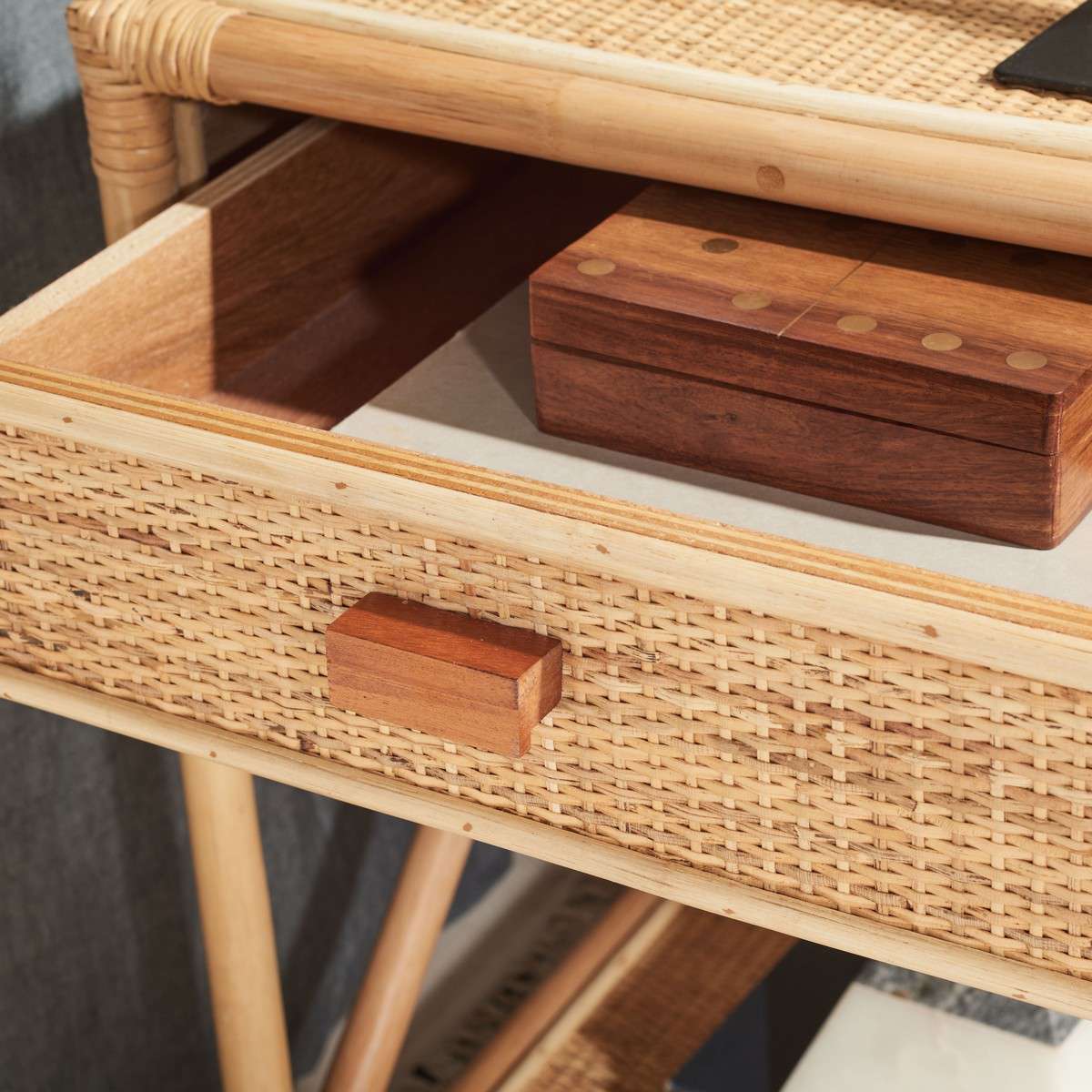 Safavieh Bali 1 Drawer 1 Shelf Nightstand - Natural - Image 4