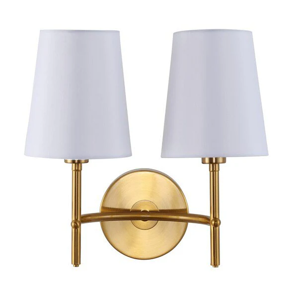 Safavieh Barrett Two Light Wall Sconce - Brass Gold - Image 2