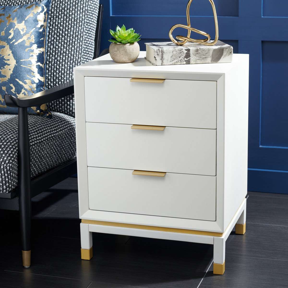 Safavieh Baskin 3 Drawer Accent Table - White - Image 4