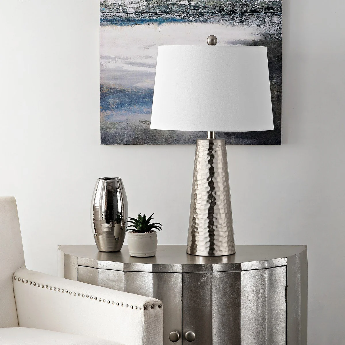 Safavieh Batul Iron Table Lamp - Nickel - Image 3