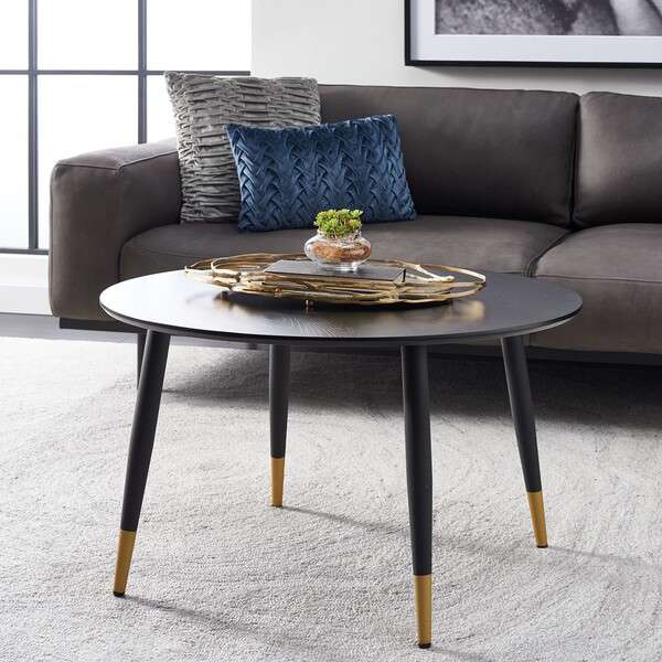 Safavieh Beck Round Coffee Table - Black - Image 4