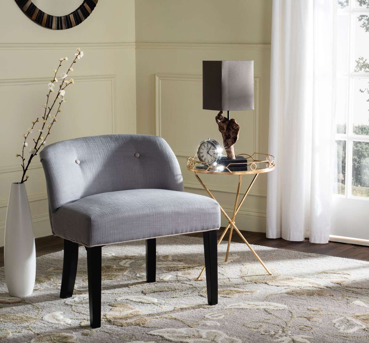 Safavieh Bell Vanity Chair - Artic Gray - Image 4