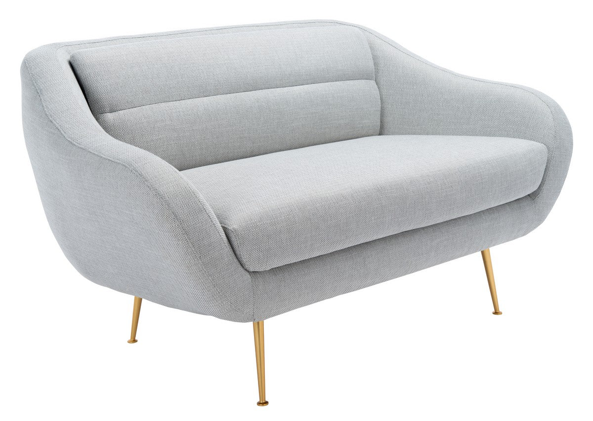 Safavieh Belladonna Mid-Century Upholstered Loveseat - Light Gray - Image 3