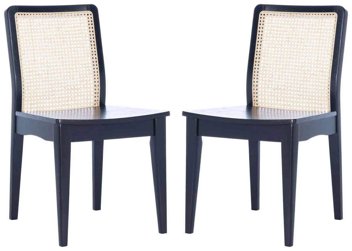 Safavieh Benicio Rattan Dining Chair Set Of 2 - Black - Image 3