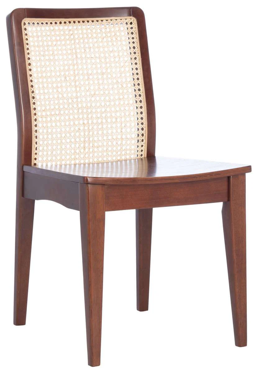 Safavieh Benicio Rattan Dining Chair Set Of 2 - Dark Brown - Image 4