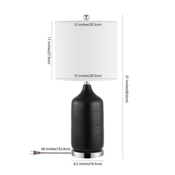 Safavieh Bergen, 27 Inch, Black, Ceramic Table Lamp W/ Usb Port? - Black - Image 3