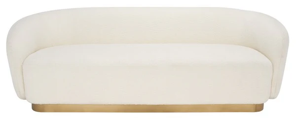 Safavieh Bernard Upholstered Fabric Sofa - Ivory - Image 2