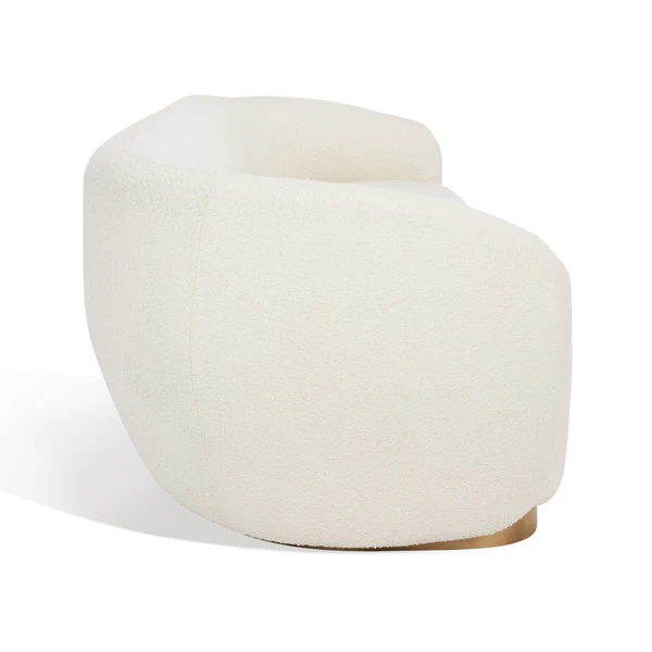 Safavieh Bernard Upholstered Fabric Sofa - Ivory - Image 4
