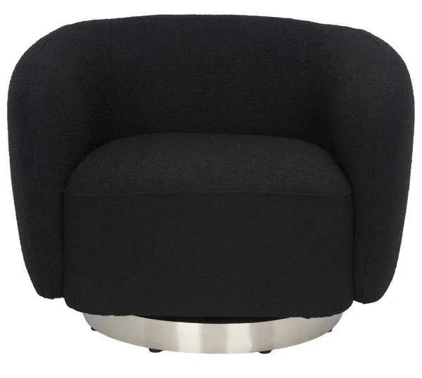 Safavieh Bernard Swivel Accent Chair - Black - Image 2