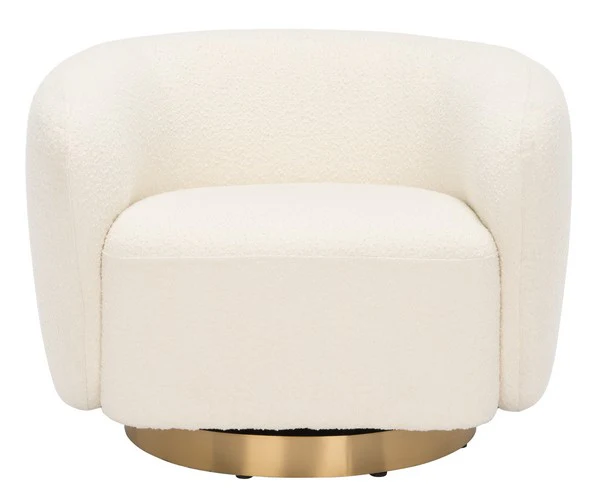 Safavieh Bernard Swivel Accent Chair - Ivory - Image 2