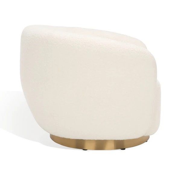 Safavieh Bernard Swivel Accent Chair - Ivory - Image 4