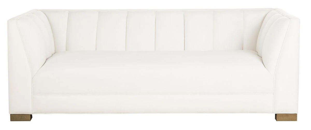 Safavieh Beverly Linen Blend Upholstered Fabric Sofa - White - Image 2
