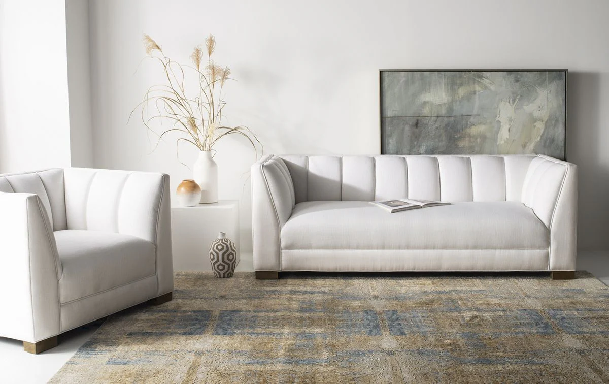 Safavieh Beverly Linen Blend Upholstered Fabric Sofa - White - Image 4