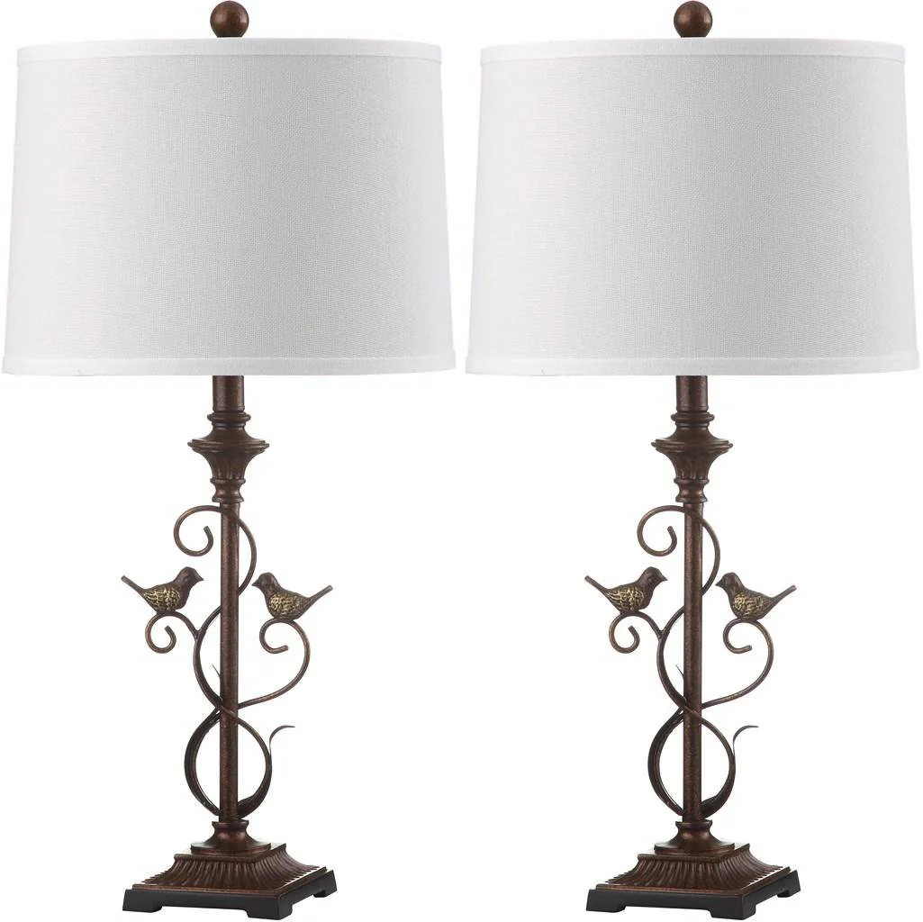Safavieh Birdsong 28-Inch H Table Lamp Set Of 2 - Oil Rubbed Bronze (Black) - Image 2