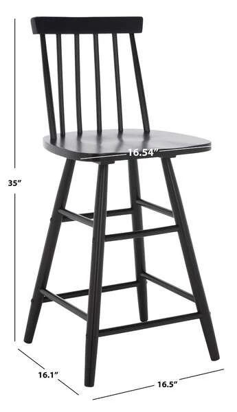 Safavieh May Wood Counter Stool - Black - Image 4