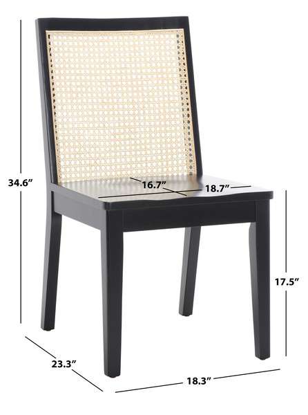 Safavieh Levy Dining Chair Set Of 2 - Black - Image 4