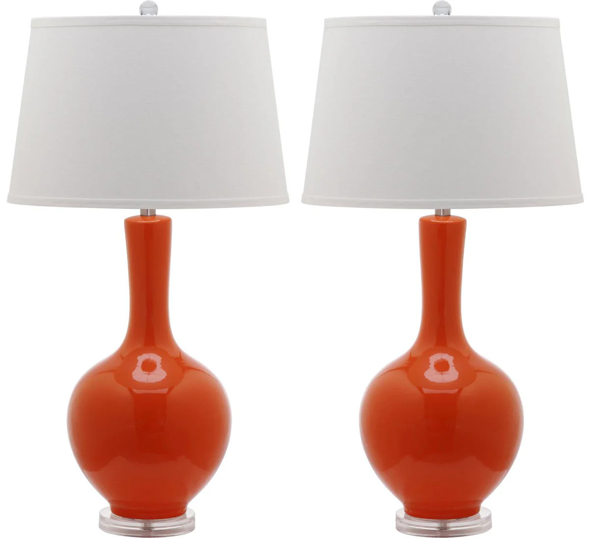 Safavieh Blanche 32-Inch H Gourd Lamp Set Of 2 - Orange - Image 2