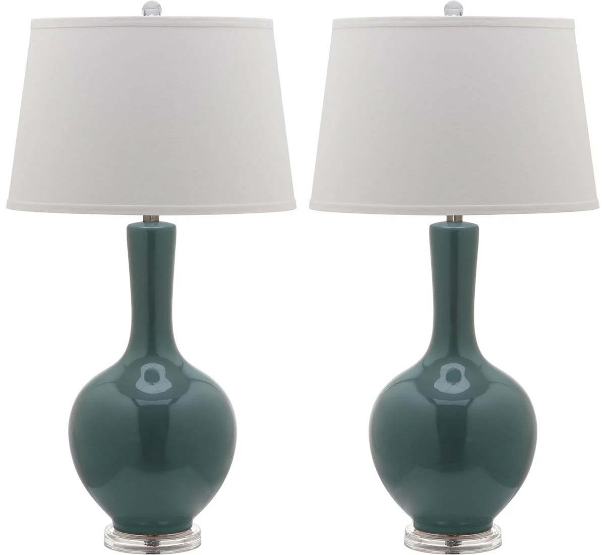 Safavieh Blanche 32-Inch H Gourd Lamp Set Of 2 - Teal - Image 2