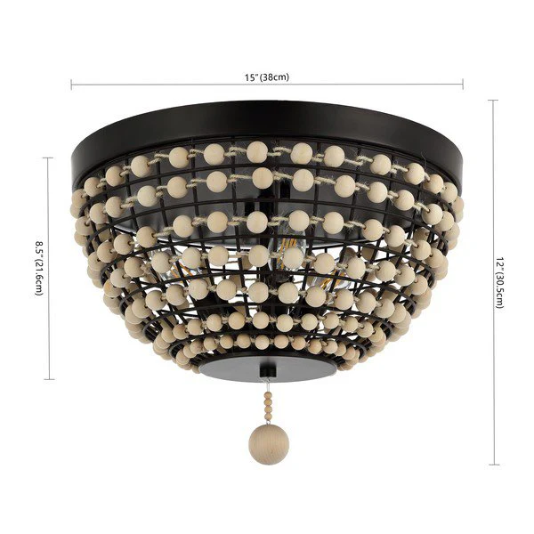 Safavieh Bolson Chandelier - Natural Wood - Image 3