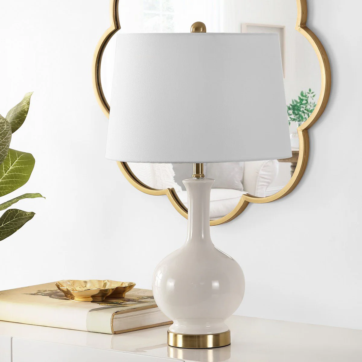 Safavieh Bowie Ceramic Table Lamp - Cream - Image 3