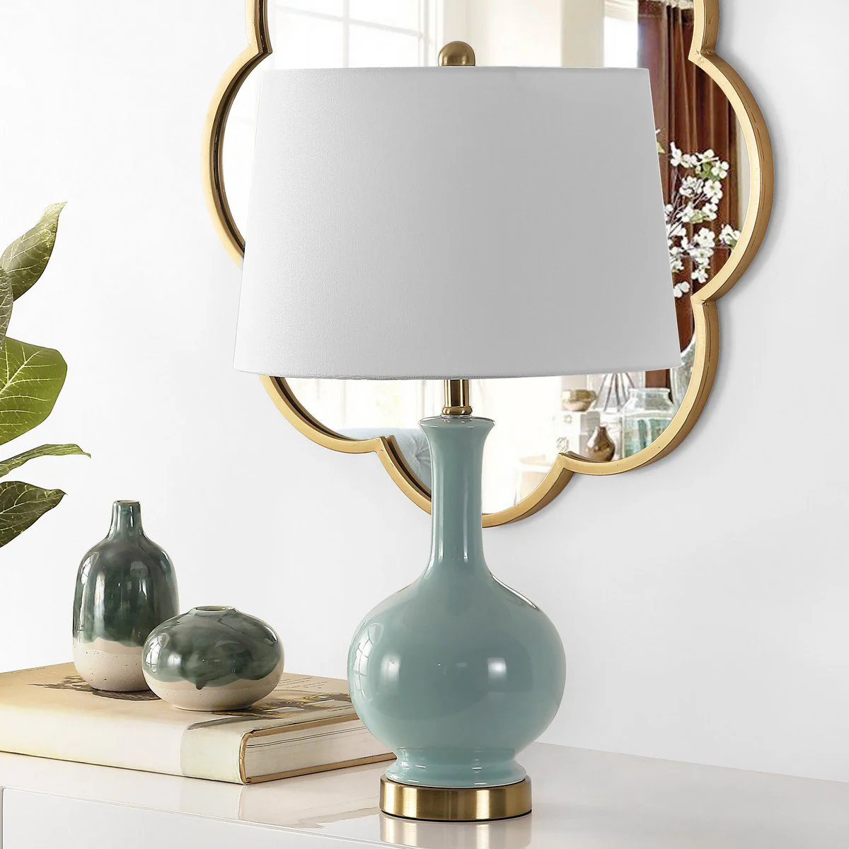 Safavieh Bowie Ceramic Table Lamp - Robins Egg Blue - Image 3