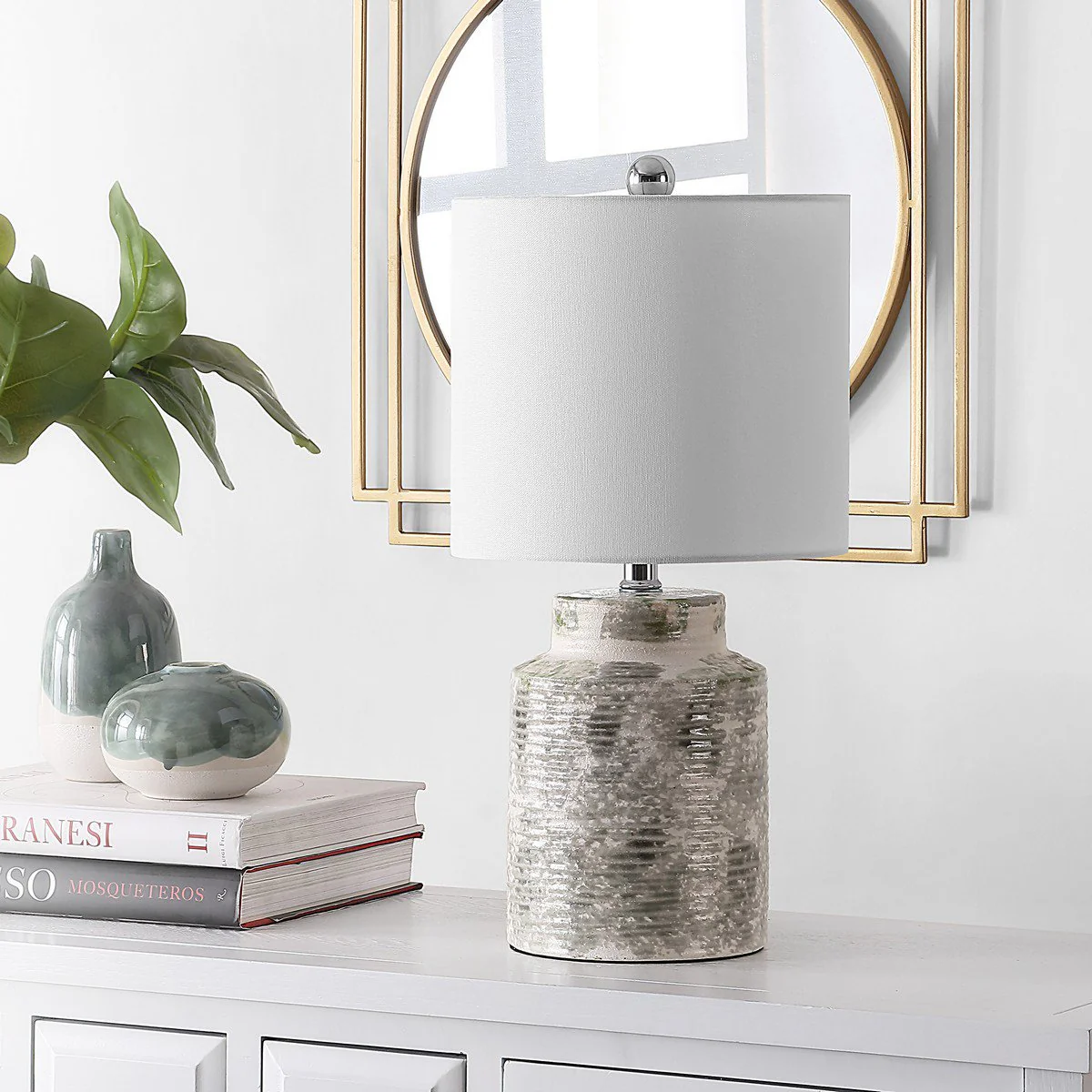 Safavieh Branko Ceramic Table Lamp - Grey - Image 3