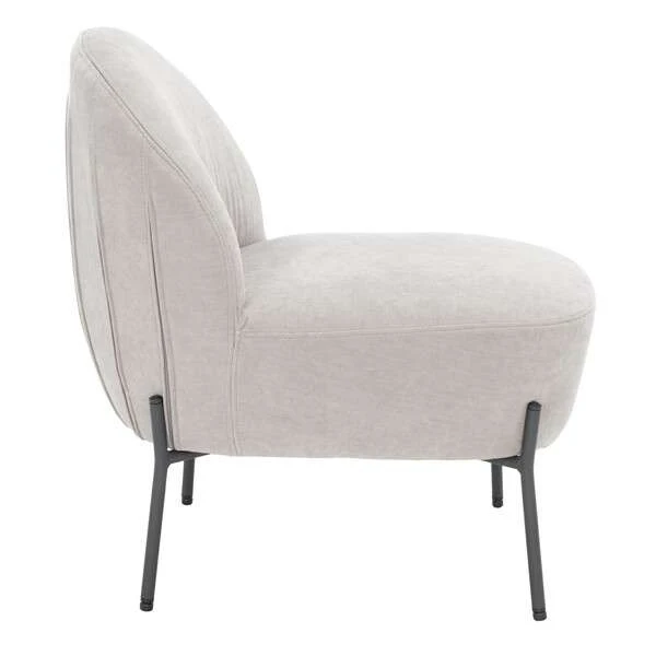 Safavieh Brax Petite Slipper Chair - Light Gray - Image 3