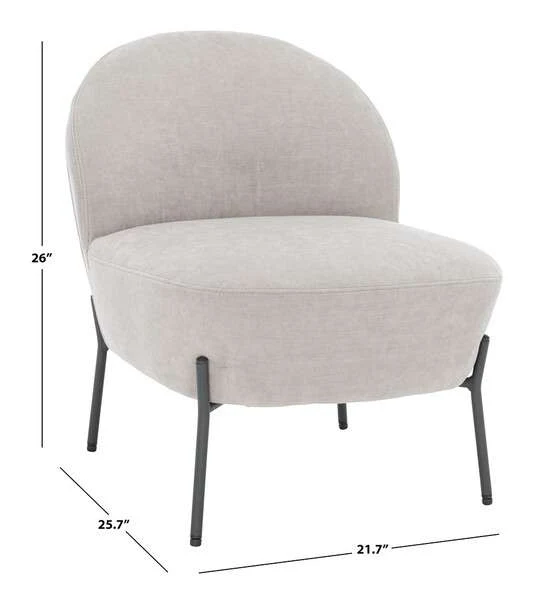 Safavieh Brax Petite Slipper Chair - Light Gray - Image 4