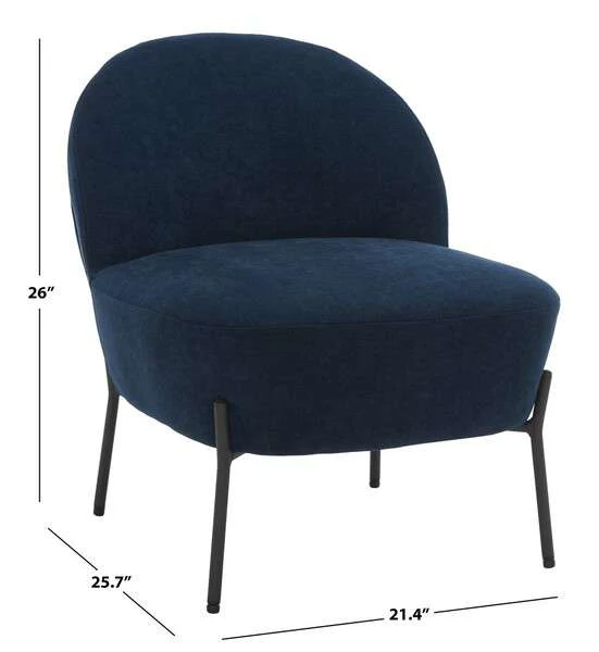 Safavieh Brax Petite Slipper Chair - Navy - Image 4