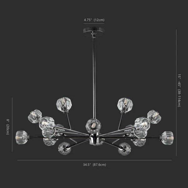 Safavieh Breyer Crstal Chandelier - Black - Image 3