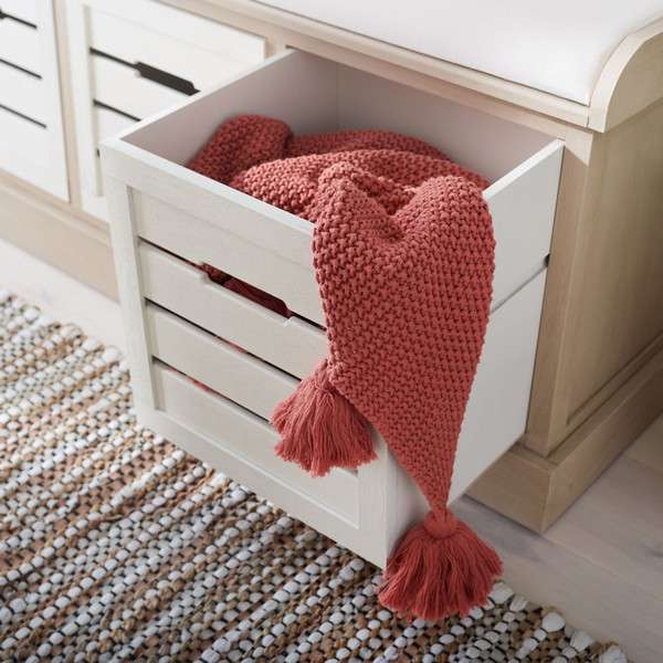 Safavieh Briar 3 Drawer Cushion Bench - Sand Frame - Image 3