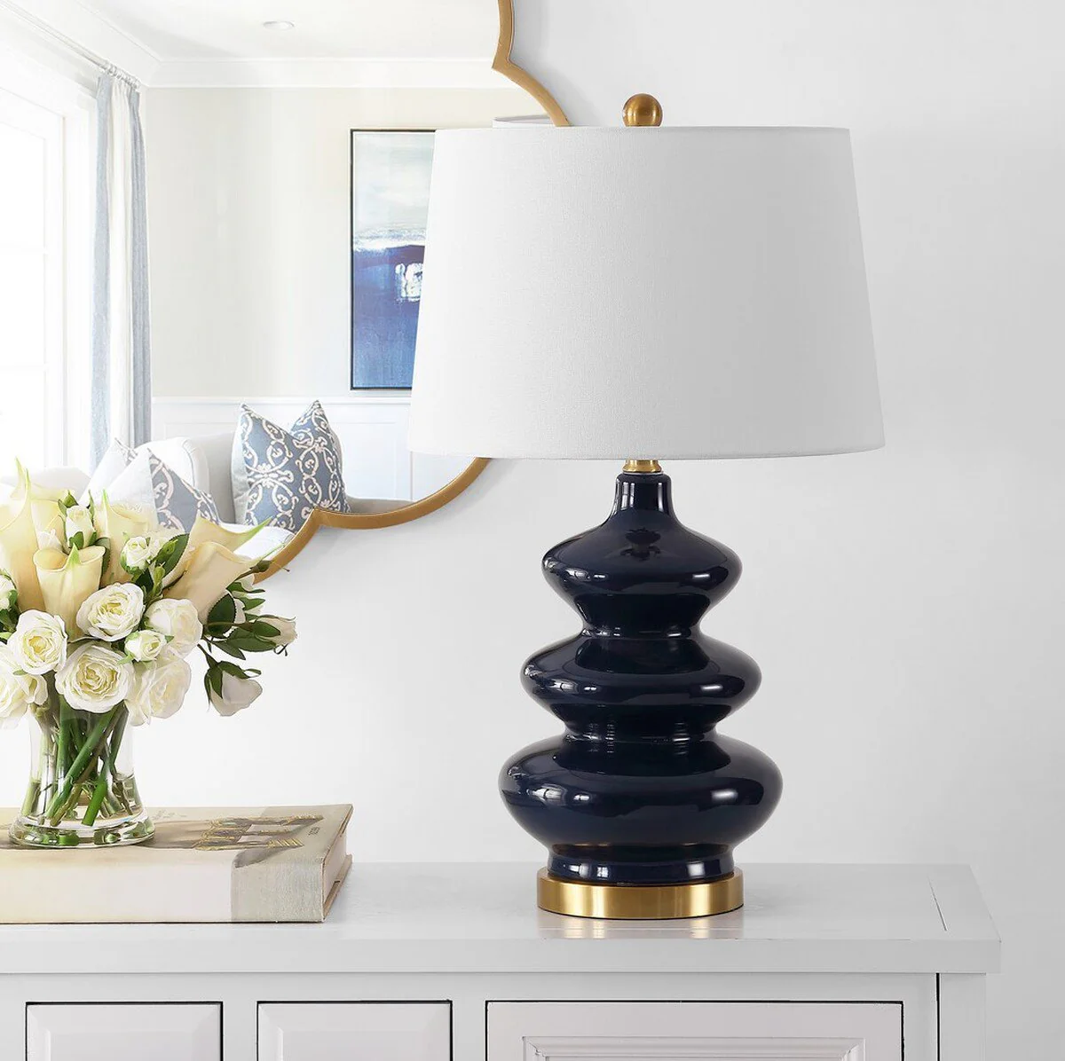 Safavieh Brielle Table Lamp - Navy - Image 3