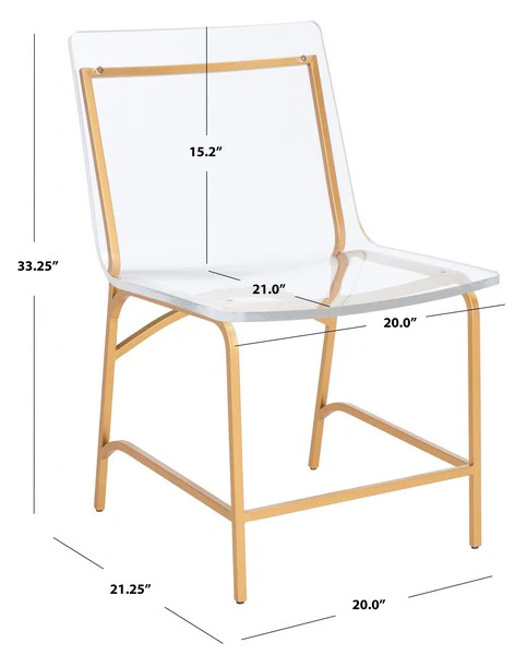 Safavieh Bryant Acrylic Dining Chair Set Of 2 - Clear - Image 3