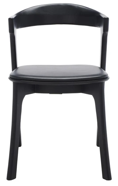 Safavieh Brylie Wood & Leather Chair Set Of 2 - Black - Image 2