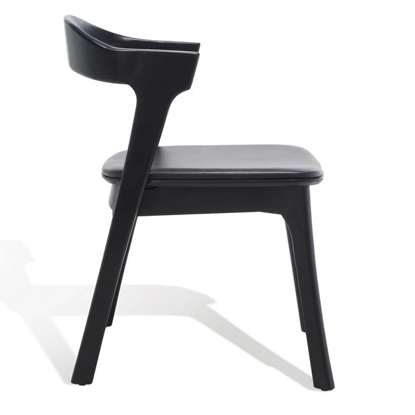 Safavieh Brylie Wood & Leather Chair Set Of 2 - Black - Image 5
