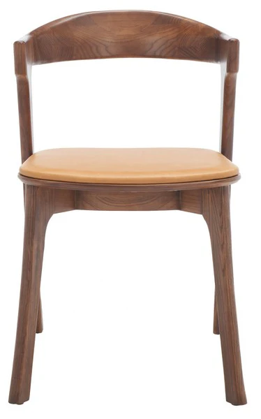 Safavieh Brylie Wood & Leather Chair Set Of 2 - Walnut - Image 2