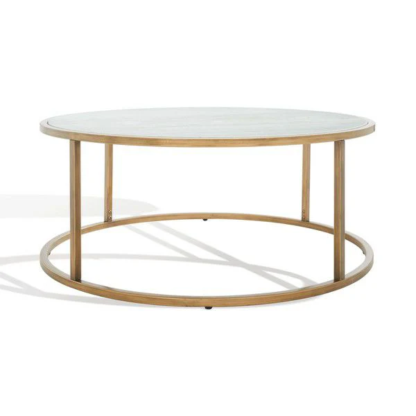 Safavieh Brynna Rd Marble Coffee Table - Bronze - Image 2